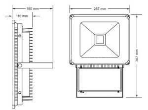 Projectores -PR70W - Dimensões