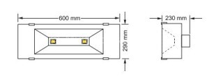 Tunnel Light - PRT150W - Dimensões